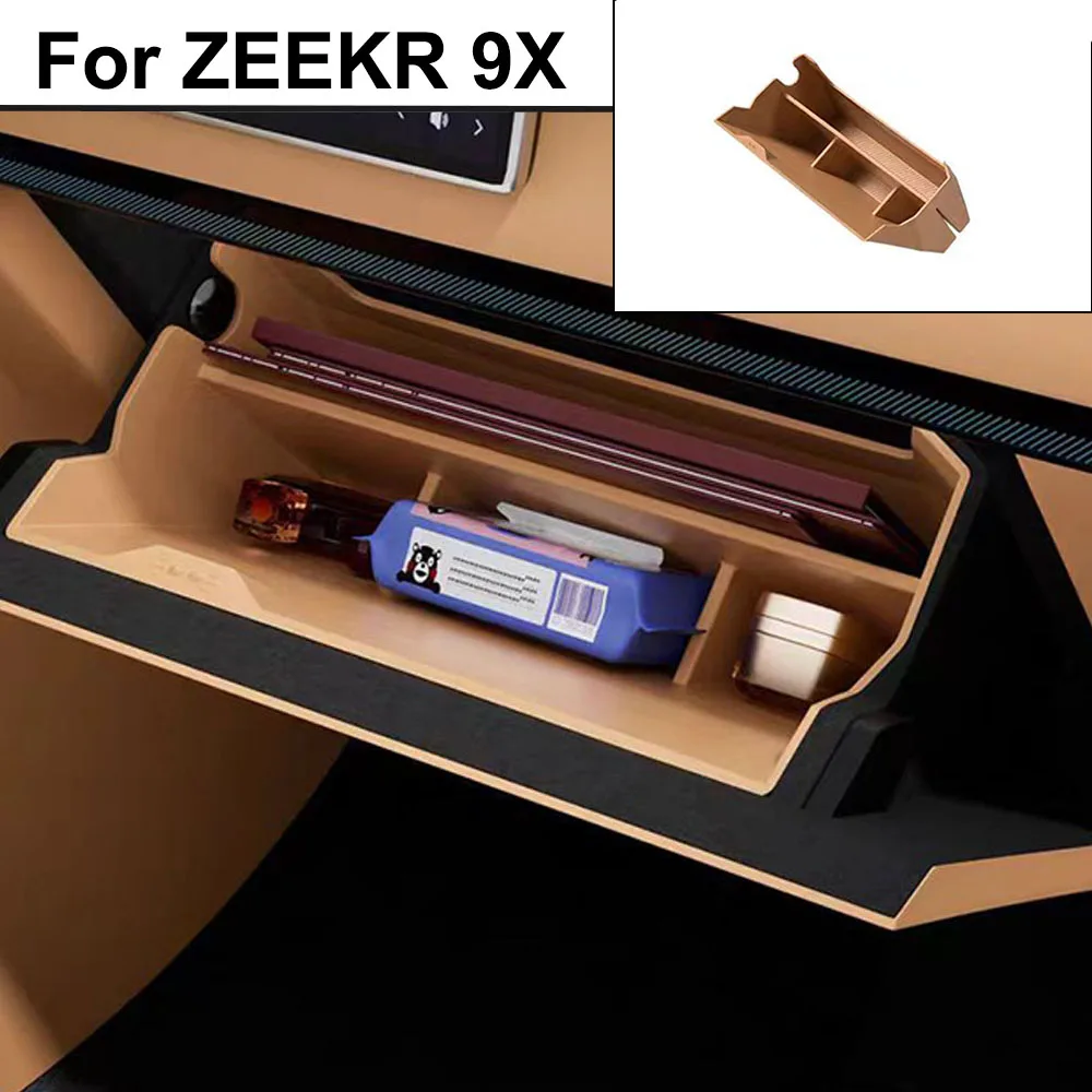 

For ZEEKR 9X 2025 2026 Front Passenger Glove Box Silicone Storage Box Storage Box Interior Modification Supplies