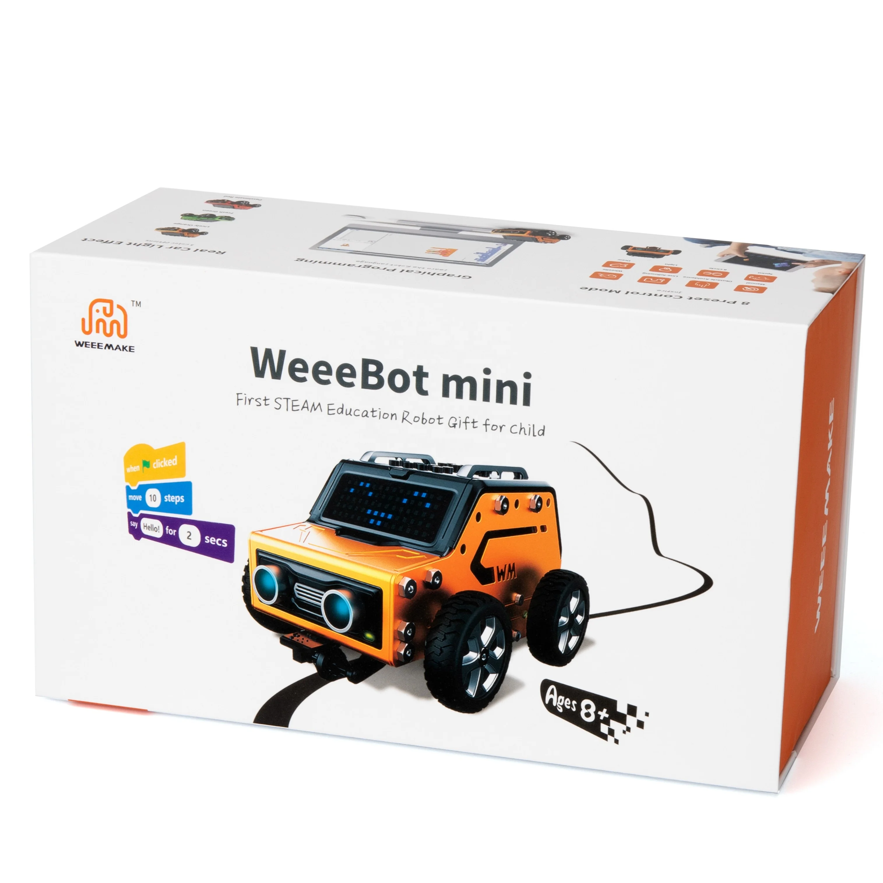 WeeeBot Mini Smart Robot Obstacle Avoiding Following Car for Code Training for Arduino IDE Compatible DIY Education Maker Board