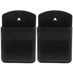 2 Pcs Wall Mounted Remote Control Box Holder Stand Case Storage Bracket Hanging