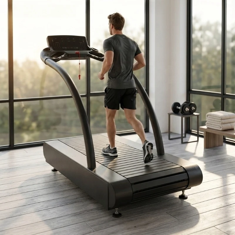 Slat Treadmill Flat Self Generation Linear Powered Running Treadmill Gym Fitness Running Electric 1-20km/h