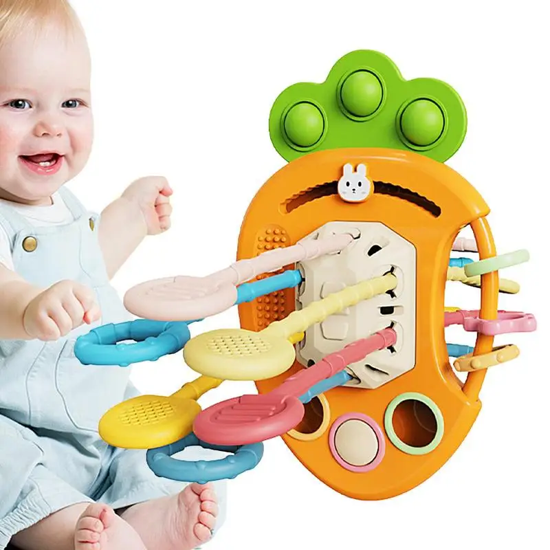 

Сенсорные игрушки для тяги, многофункциональная игра на тянурке, мелкая моторика, красочные детские прорезыватели, образовательный инструмент для дома, детского сада