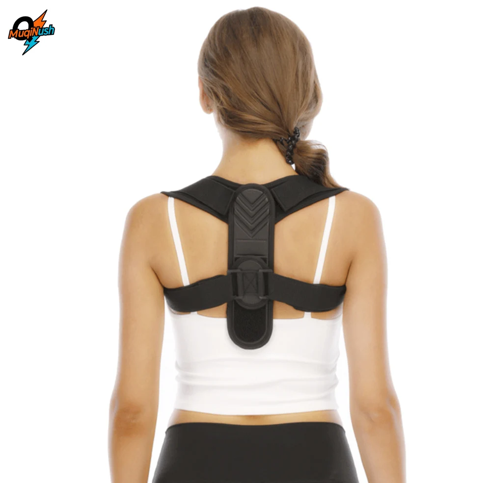 

MuqiNush 1 Piece Black Posture Corrector Belt for Women and Men with Adjustable Back Brace Support Relief from Neck Shoulder