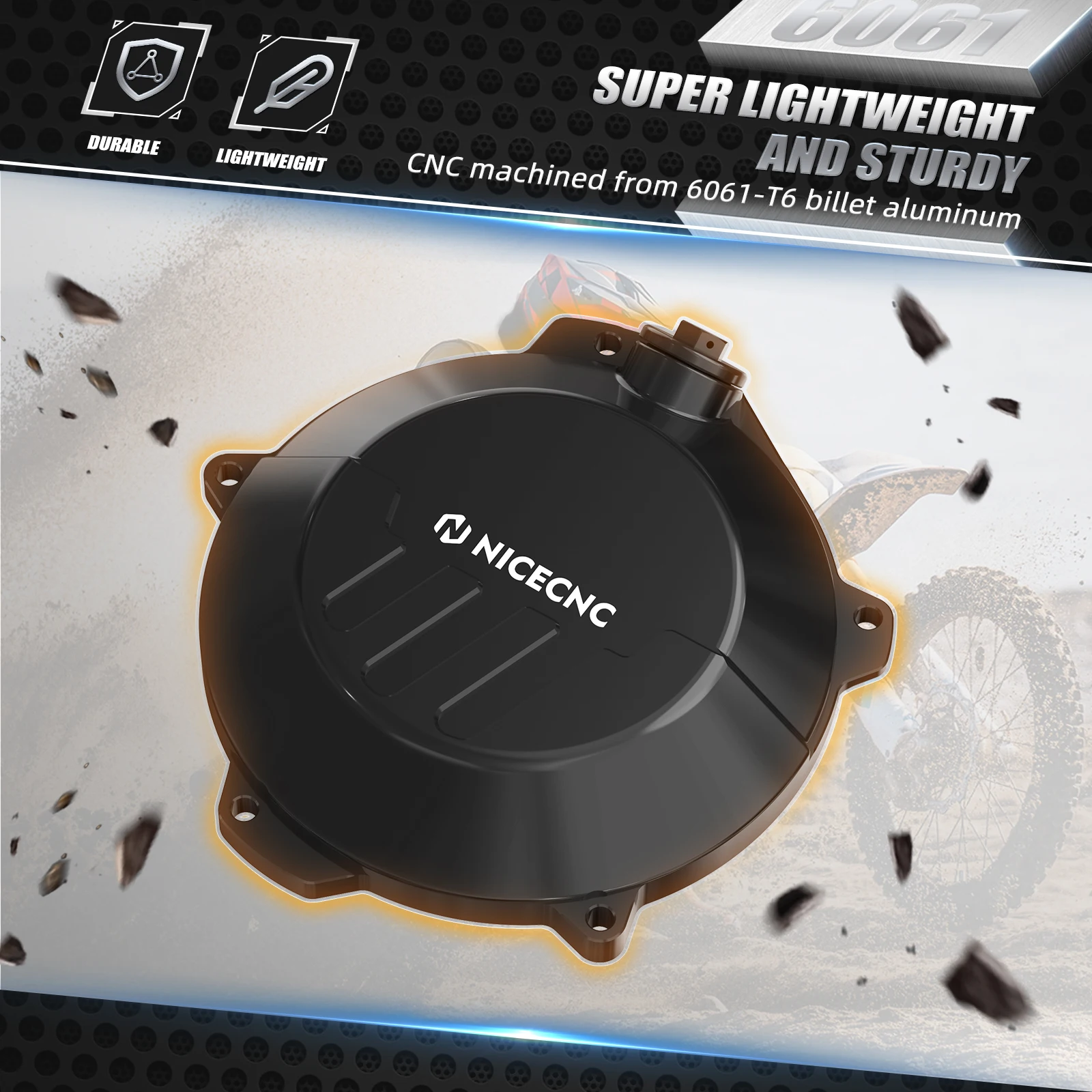 NICECNC สำหรับ KTM EXC 300 2024-2025 EXC 250 XCW 300 SXF 450 ฝาครอบคลัตช์เสริมความแข็งแรงสำหรับ Husqvarna TE 300 สำหรับ GasGas EC 300