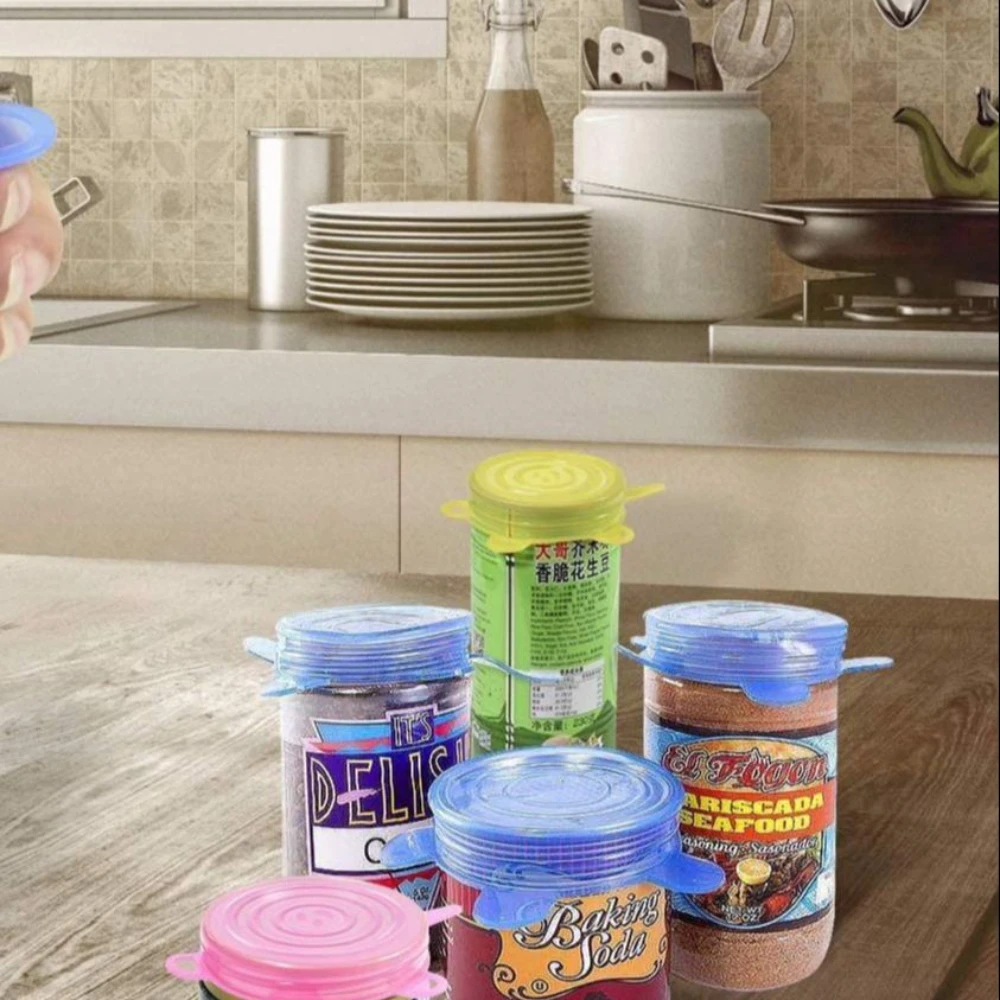 Silicone Stretch Lids,14P Cmiracle lids ,Reusable Durable Silicon Food Storage Cover for Cups Small Bowls Soda Can Yogurt Jars