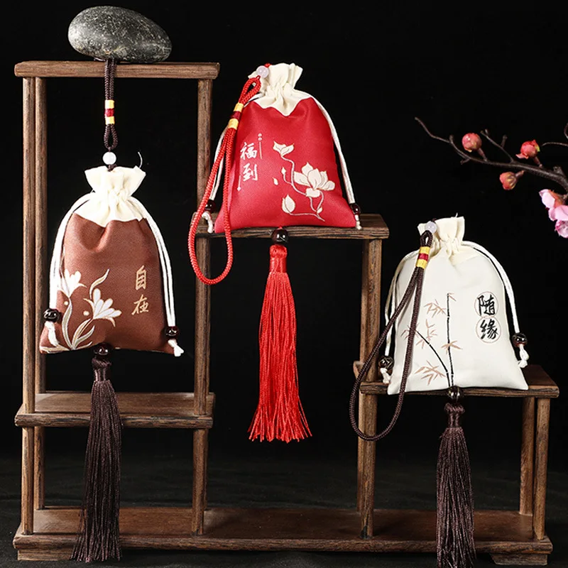 Zen Chinese style traditional ancient style brocade Dragon Boat Festival sachet jewelry bag sachet brocade embroidered purse sac