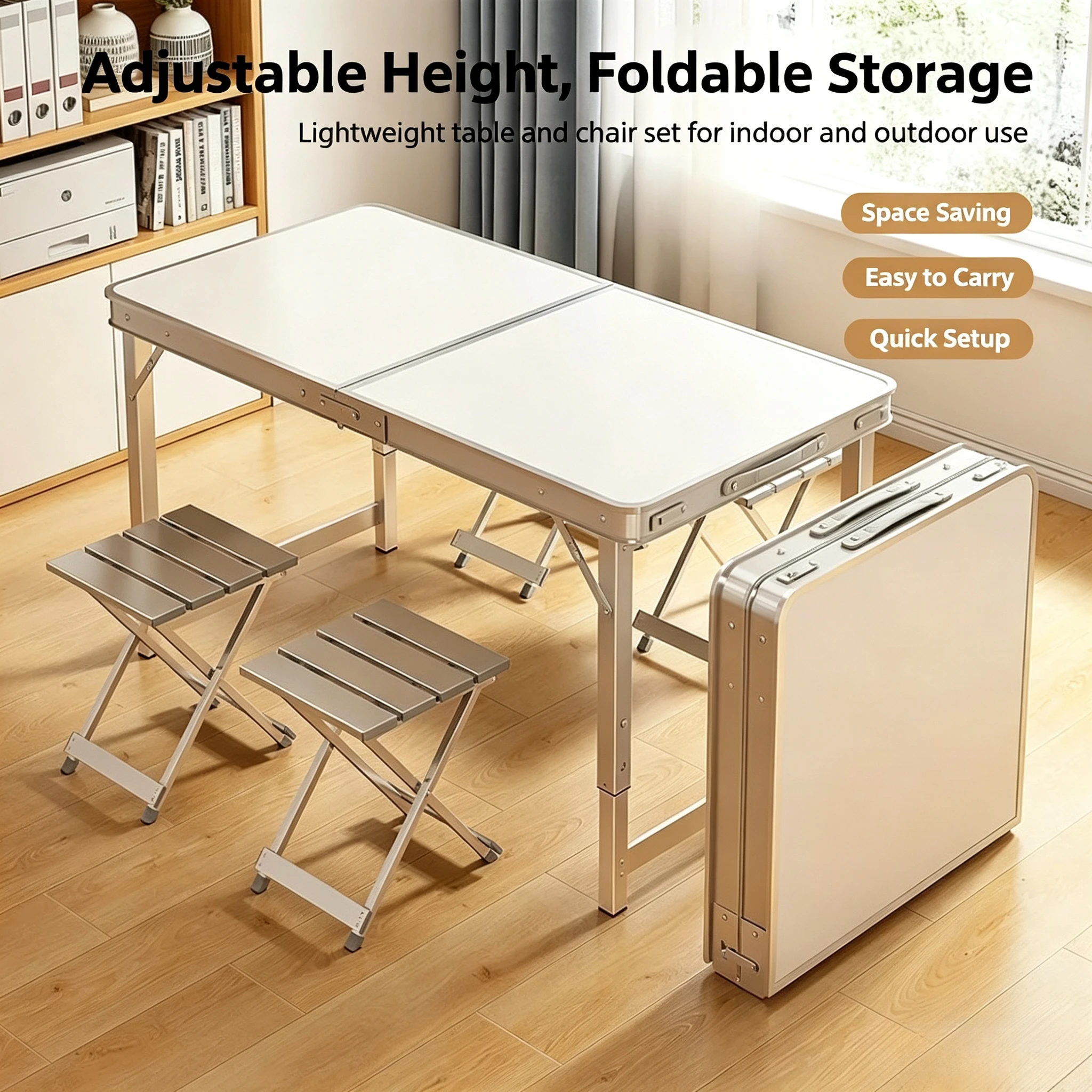 Aluminum Foldable Table Chair Portable Outdoor Stall Display Stand For Night Market Ground Promotion Advertising Marketing