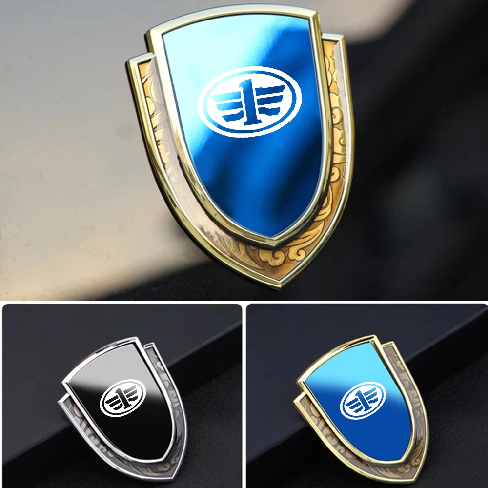 

Car Stickers Alloy Black Blue Shield Emblem Logo Metal Fender Trunk Badge for FAW Besturn T99 T77 Hongqi H9 HS5 HS7 HS9 HS3