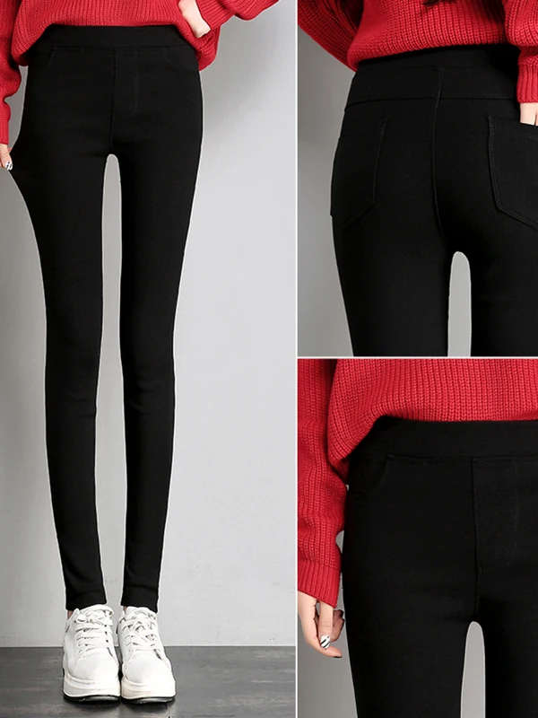 Slimming High-Waist Elastic Women's Leggings Nine-Piece Spring Autumn New Style Outerwear Pants Tight Fit Base Layer Pants