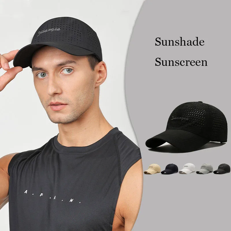 

Summer Baseball Cap For Men Outdoor Sport Adjustable Sunshade Sunscreen Mesh Cap Male Female Embroidery Quick-Dry Breathable Hat