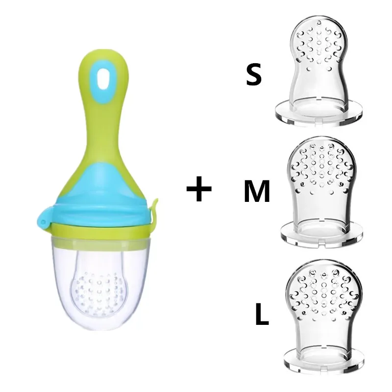 1Set Pacifier Fresh Food Nibbler Fruit Feeder Nipples for Baby Infant Pacifier Feeder Nipple Silicone Teat Pacifier Bottles