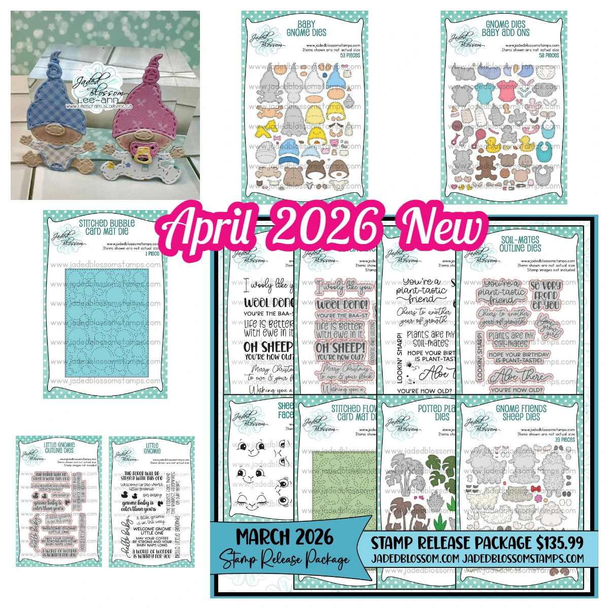 Jaded Blossom Welcome to Parenthood Baby Gnome Add Ons Metal Cutting Dies Stamps for DIY Handmade Scrapbook Card April 2026 New - view 2