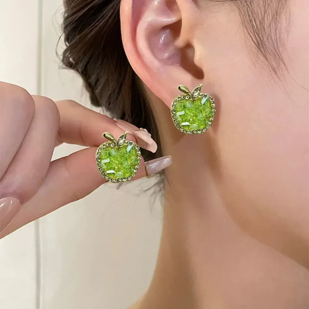 Small Fresh Unique Cherry Strawberry Apple Orange Earrings Women Drop Earrings Temperament Delicate Party Ear Jewelry Accessory