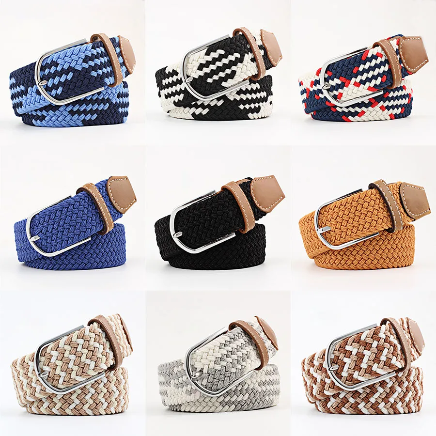 New Unisex Men's Belt Casual Woven Elastic Belt Outdoor Sports Canvas Belt Climbing Work Belt Jeans Suit Pants Belts for Women
