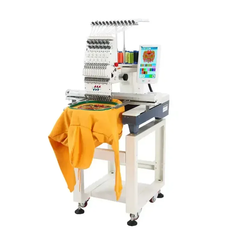 220V 9/12 needles Automatic Electric Embroidery Machine Tianci Embroidery Machine MultiFunctional Single Head Embroidery Machine