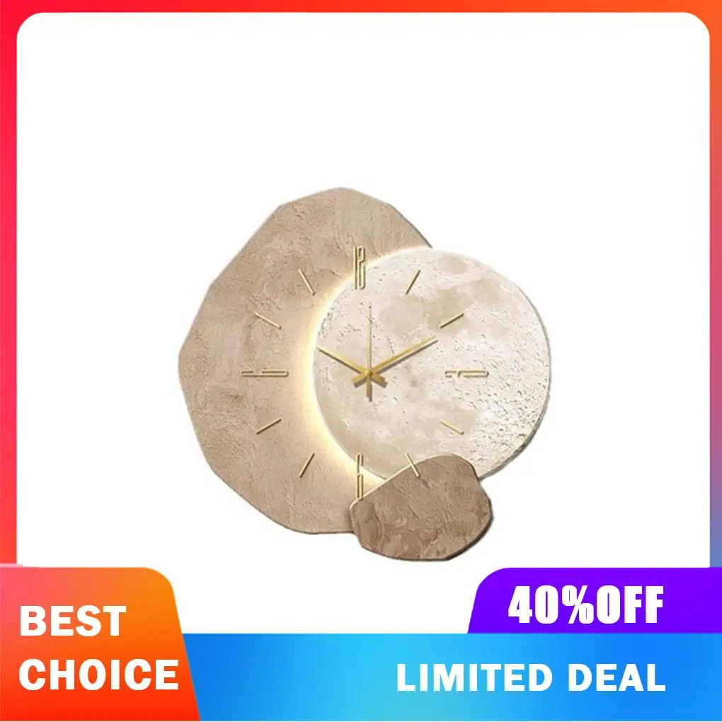 Boho Clock Light Up Wall Clock Moon 3D Art Invites Tranquility With Warm Ambient Lighting