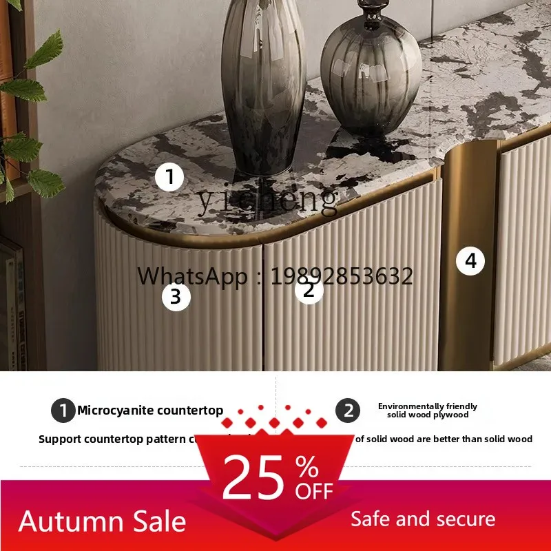 

ZZ marble TV cabinet living room home minimalist villa solid wood advanced microcrystalline stone floor