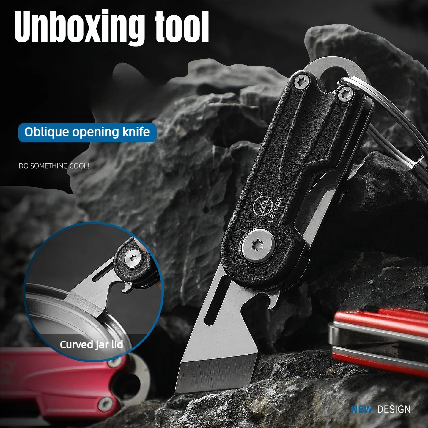 LETGOS Slanted Folding Unboxing Knife Multifunctional for Unpacking Express Delivery Mini Portable Keychain Crowbars Hand Tools