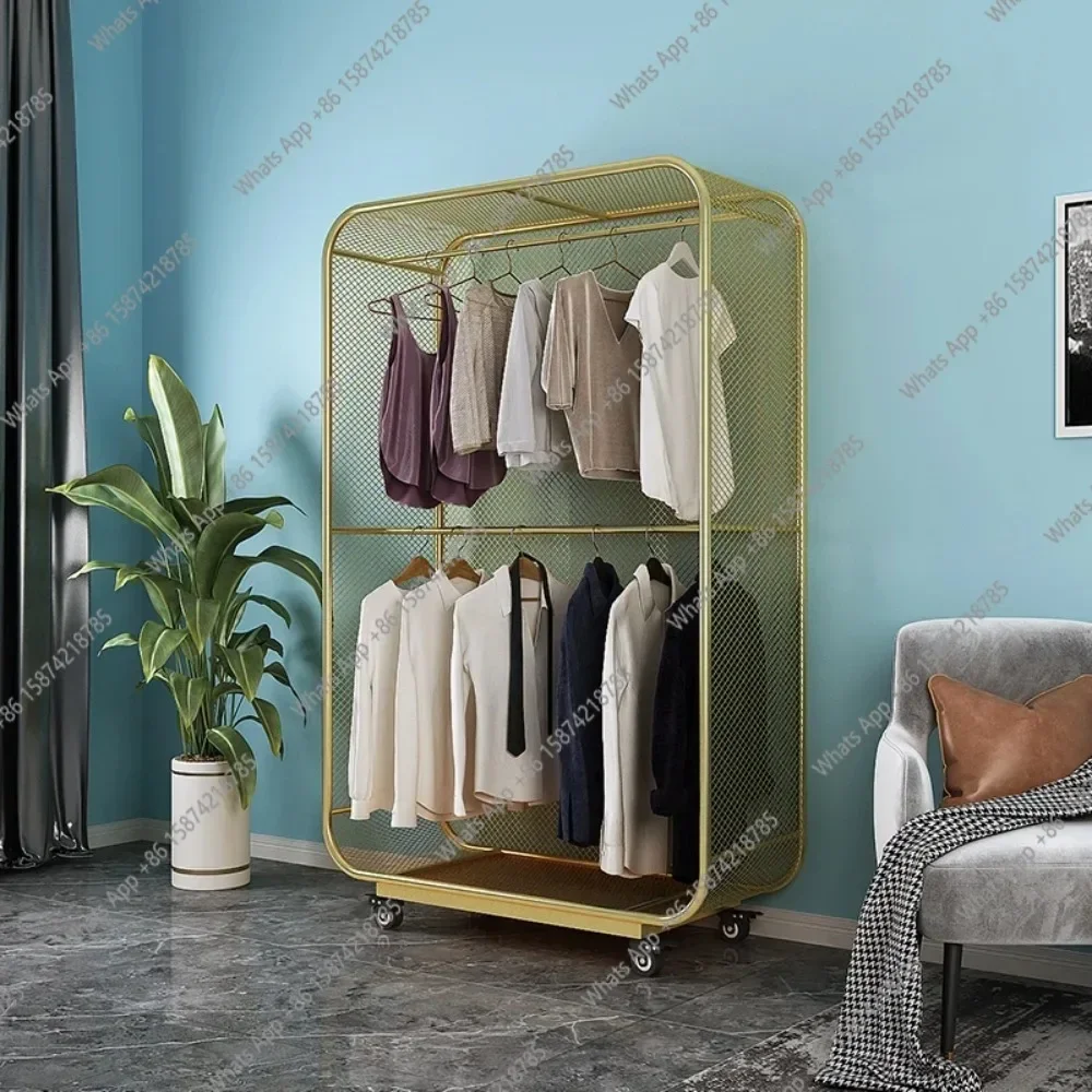 A69 Modern Minimalist Wardrobe Open Fabric Shelves Display Kids Wardrobe Nordic Wearable Cheap Modular Metal Armario Home Furnit
