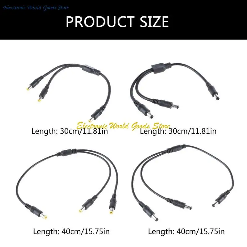 

DC5521/DC5525 Кабель питания 5,5x2,5 мм/5,5x2,1 мм Разъемный провод Линия от 1 до 2 лет Разветвительный шнур для камер безопасности Вентилятор