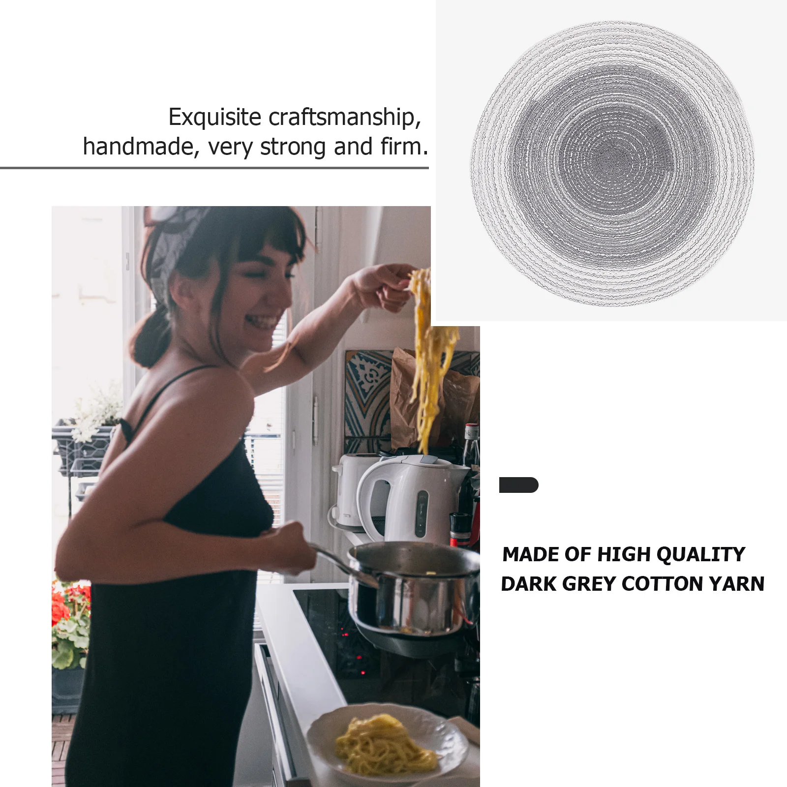 6 قطع مفرش طاولة بتصميم عازل للحرارة، ملمس يدوي ناعم ومريح مناسب كوستر أو دعائم صور لديكور المنزل