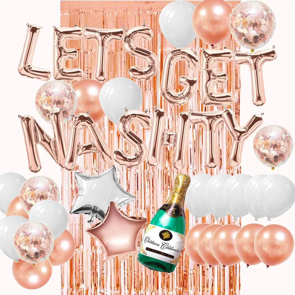 42 Pieces Let's Get Nashty Decorations, Nashville Bachelor Party Decoration, Let's Get Nashty Balloon Banner, Nash Bash Bachelor Party Supplies