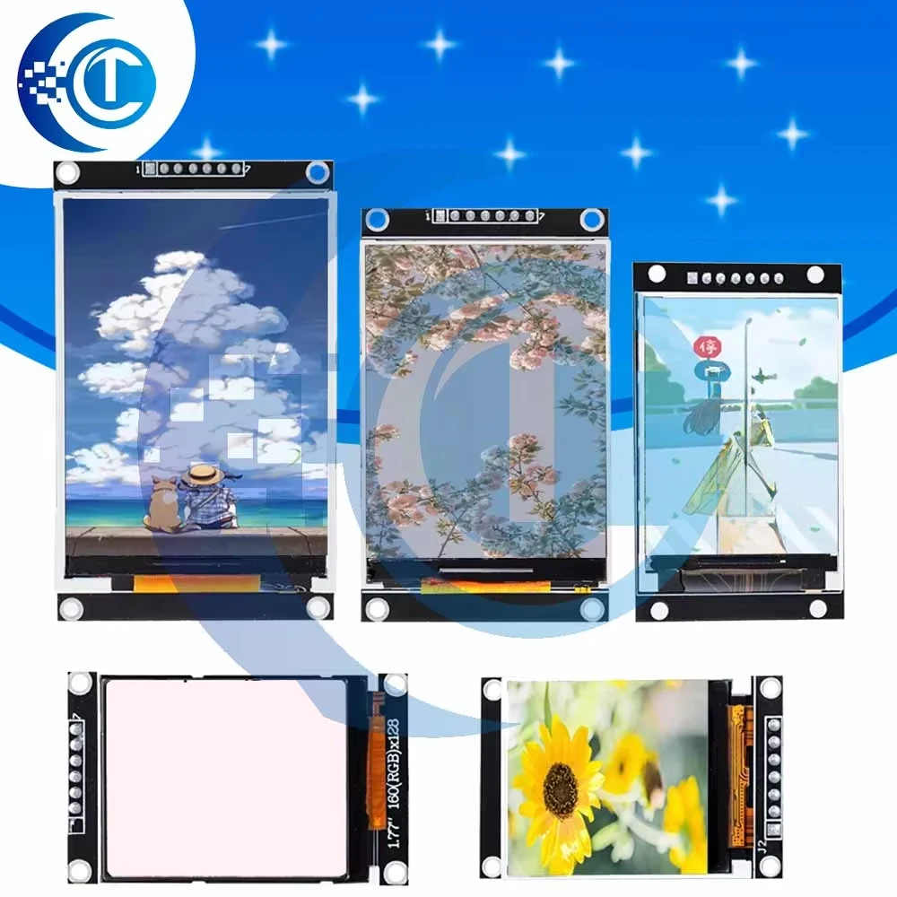 1.44/1.77/2.0/2.4/2.8 Inch TFT Color Screen LCD Display Module Drive ST7735 ILI9225 ILI9341 Interface SPI 128*128 240*320