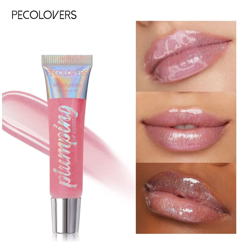 Hidratante Lip Gloss, Reduzindo Lip Lines, Plumper Glitter, Batom Líquido Nutritivo, Geléia De Cereja, Óleo Claro Lipgloss, 1Pc