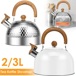 3/2L Tea Kettle w/ Anti-scald Handle Rustproof Whistling Tea Kettle Stainless Steel Stove Top Tea Kettle Whistling Kettle Teapot