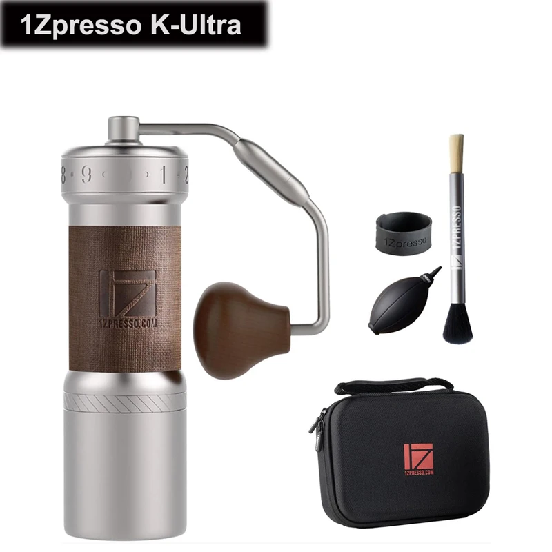 1Zpresso K-Ultra Manual Coffee Grinder Iron Gray with Carrying Case, Assembly Consistency Grind Stainless Steel Conical Burr