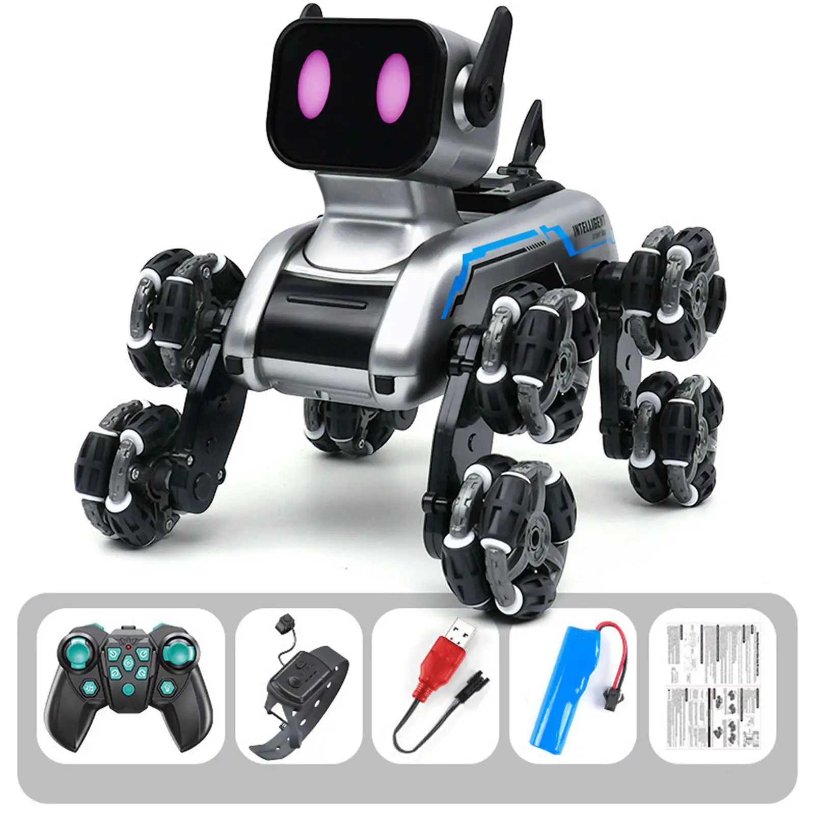 Smart Robot Dog Kids Educational Toy Funny with Music LED Eyes Robotic Dogs for Girls & Boys Kids Entertainment Holiday Gift