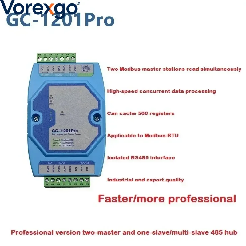 GC-1201Pro Two Master One Slave Server RS485 Hub Modbus RTU Communication Protocol