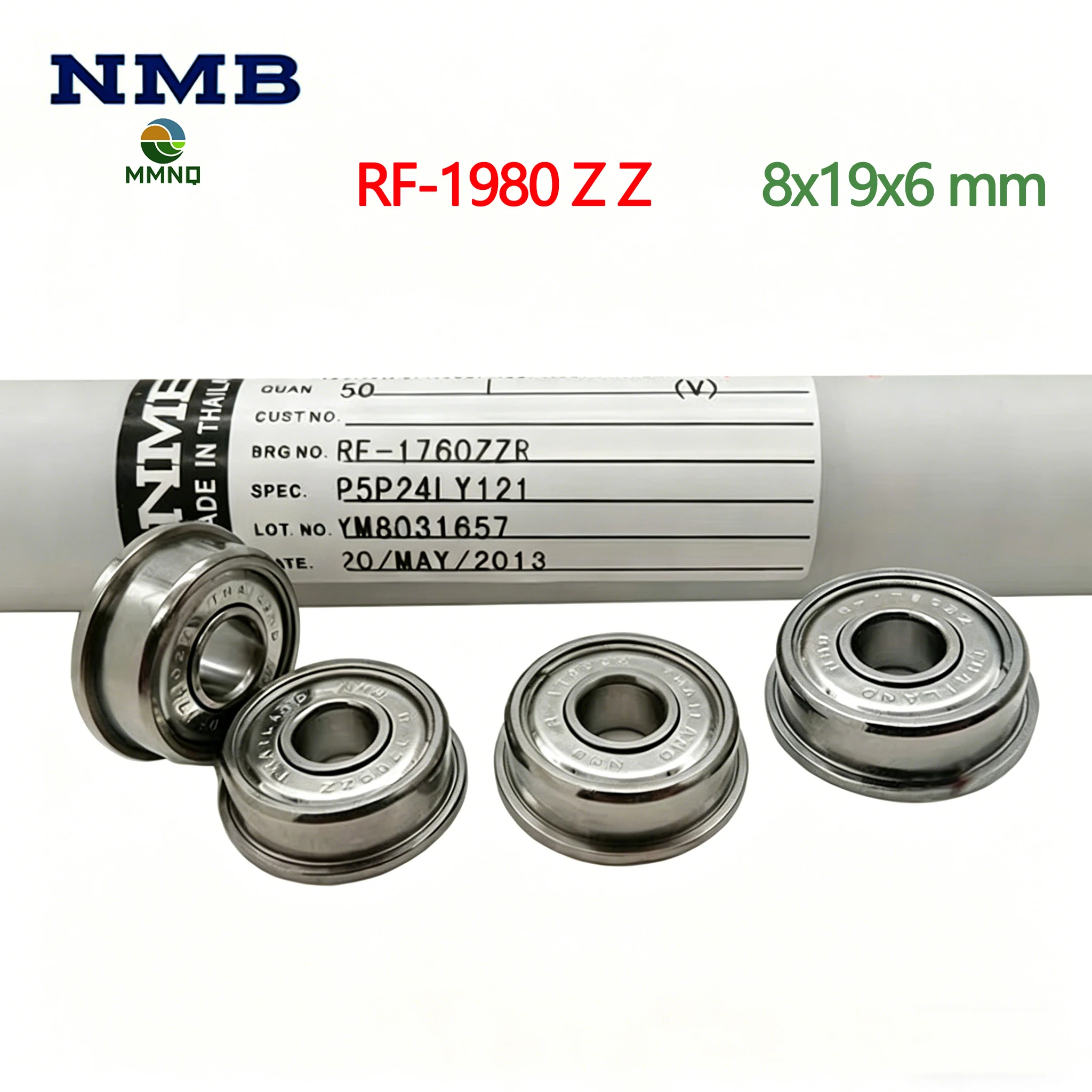 50/100PCS NMB RF-1980ZZ High Speed Flange Bearing 8*19*6mm F698ZZ Cup Bearing Precision Miniature Industrial Ball Bearing