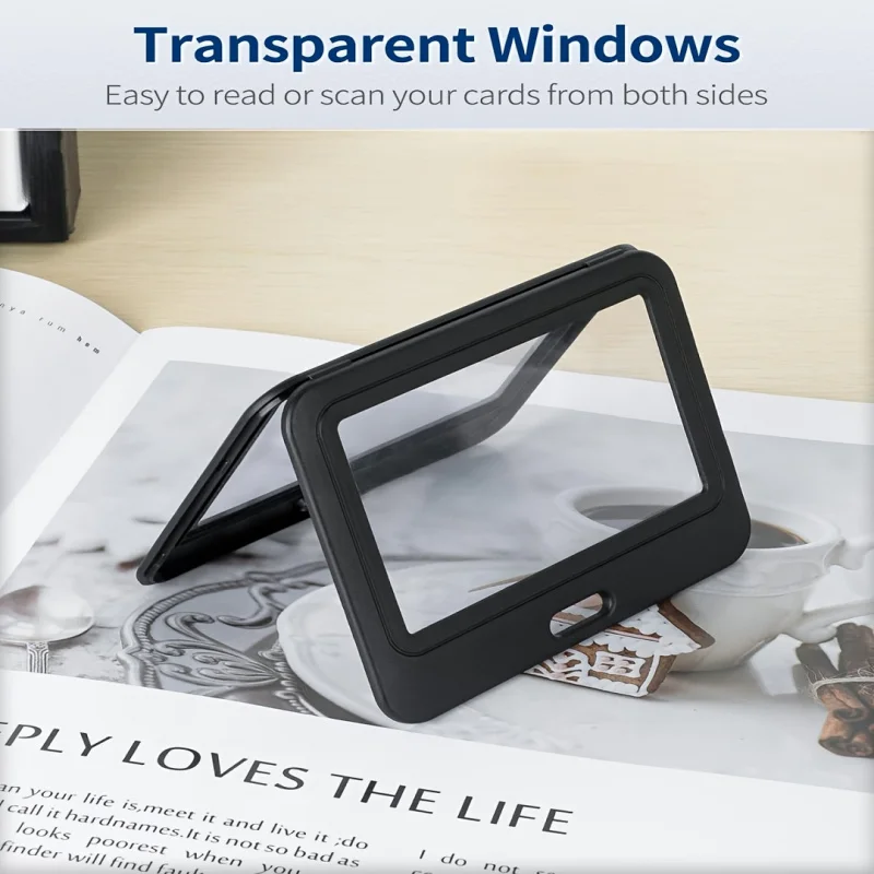 10 pcs ID Badge Holder with Plastic Clip, Double-Sided Transparent Windows Horizontal Hard Black Plastic Case Waterproof - view 4