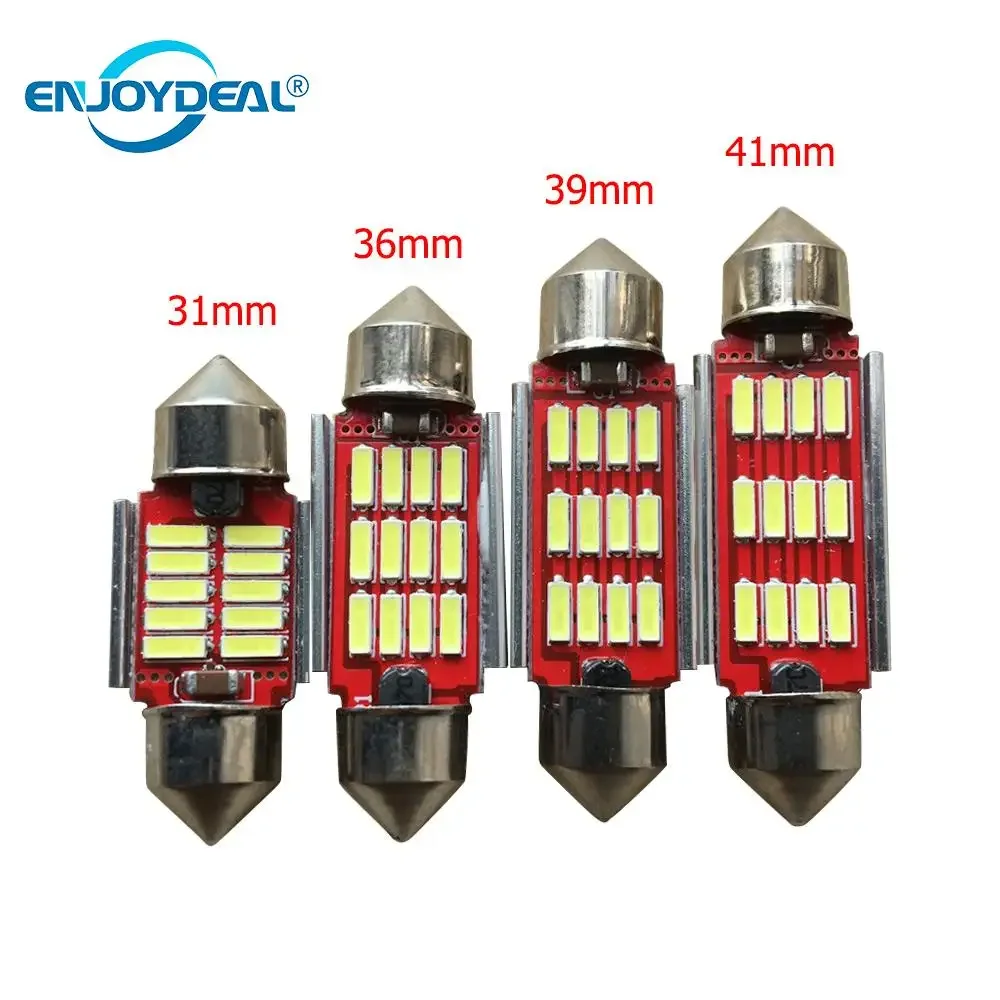 5pcs Auto Dual-tip LED Festoon Light Bulb 12V 5W Dome Interior Reading Lamp Interior 3014-18SMD for door license lights