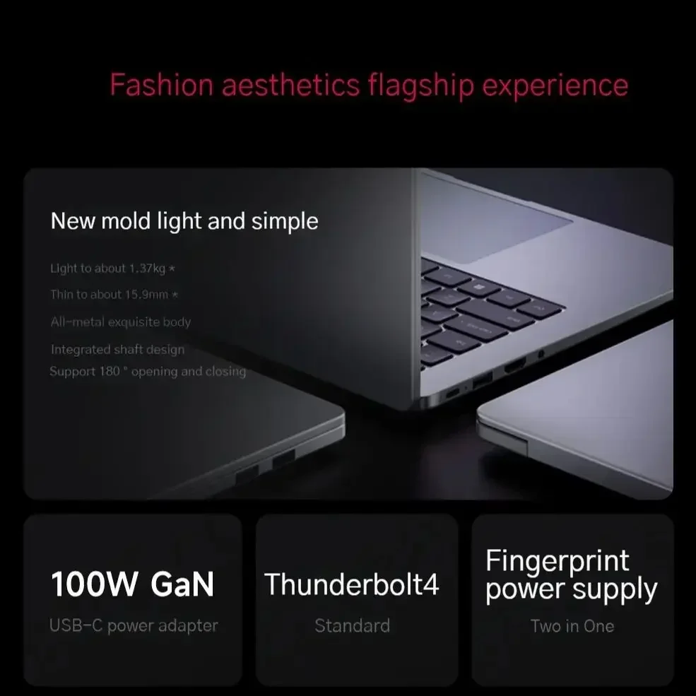 샤오미 레드미 북 14 2024 노트북, 인텔 코어 i5-13420H, i5-13500H, i7-13620H, 16GB, DDR5 + 512G, 1TB SSD, 노트북 지문 파워 PC