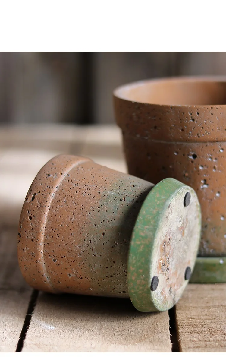 Vintage Retro Terracotta Imitation Cement Succulent Pot