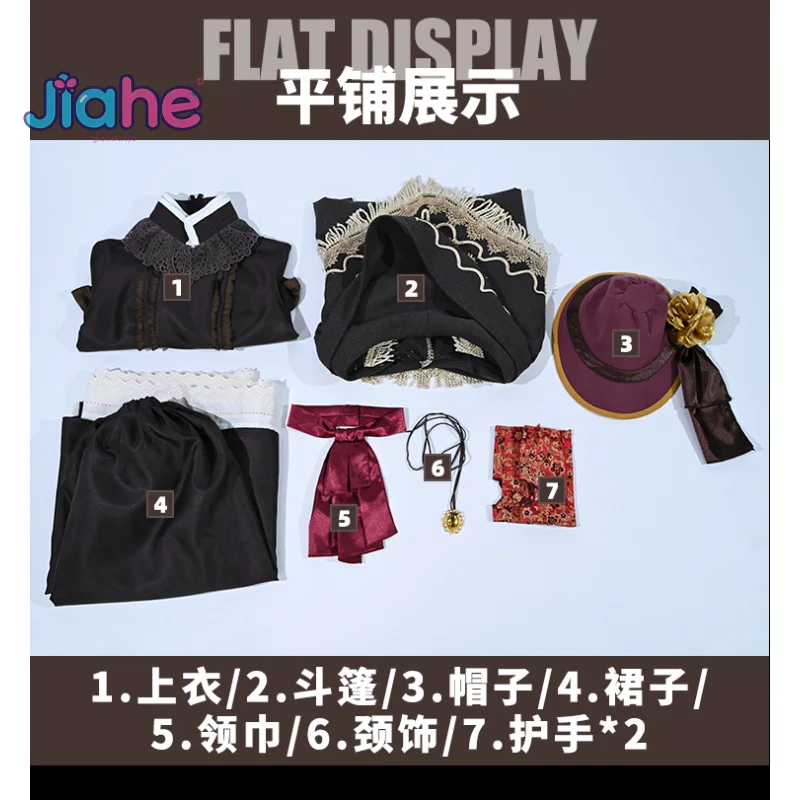 دمية الدمية المنقولة بالدم، دمية تنكرية لابنة الكون، زي شال وقبعة وشاح، فستان واقي اليد، زي حفلات الهالوين