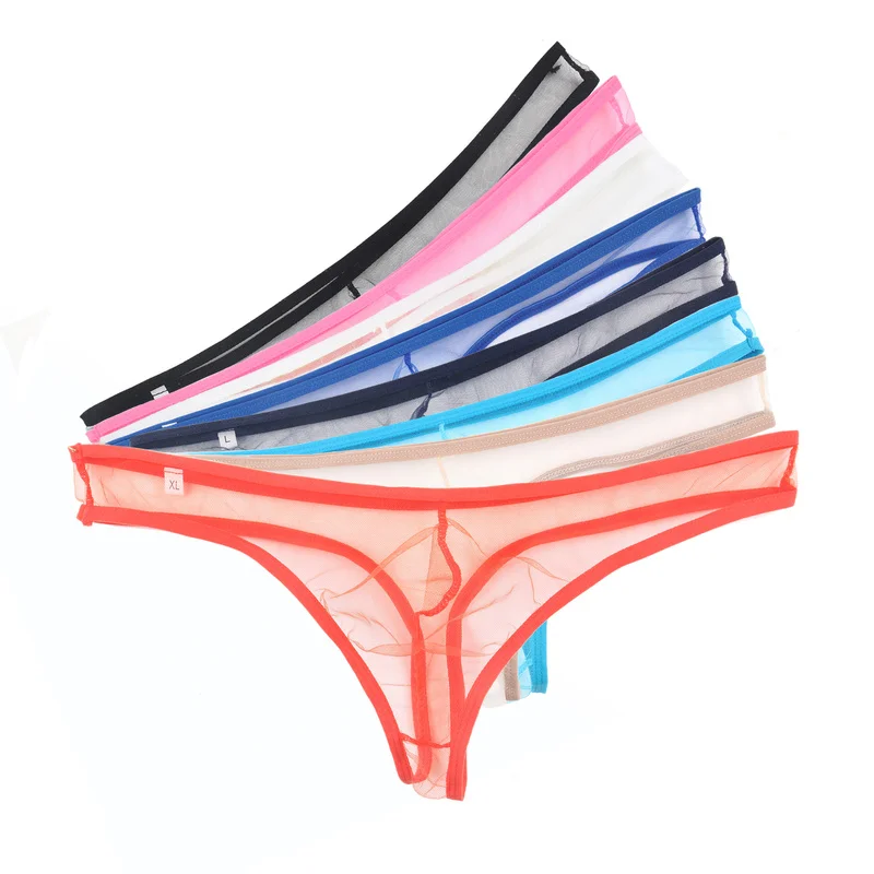 

4/8PCS Mens Underwear Sexy Gay Sissy Panties Mesh Sheer G-Strings Breathable T-Back Thongs Ropa Interior Hombre Sheer Underpants