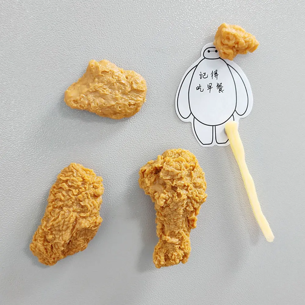 Food Chicken Legs And Wings Simulation Personality Three-Dimensional Design Home Decor Fridge Magnet Refrigerator Decoration