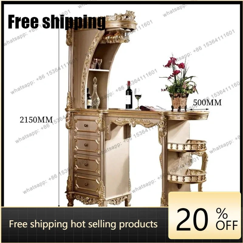 jj5 European solid wood door partition cabinet living room bar table locker