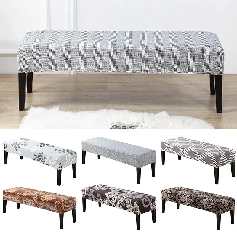 Leopard Printed Bench Cover Stretch Spandex Piano Stool Covers Rectangle Hotel Bed Long Stool Cover Bench Protector Slipcovers