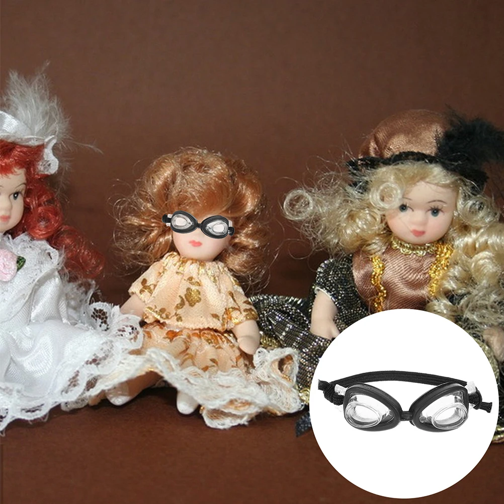 

2 Pcs Mini Swim Goggles Decoration Dollhouse Model Diving Eyeglass Plastic Props