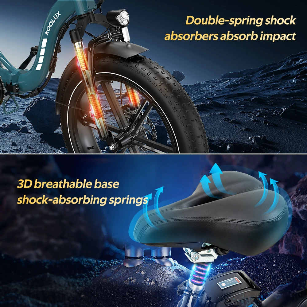 250W 20Inch 36V 7 Speed Rear Hub Motor Electric Bike Mountain Hybrid Folding Fat Tire Lithium Battery Adult