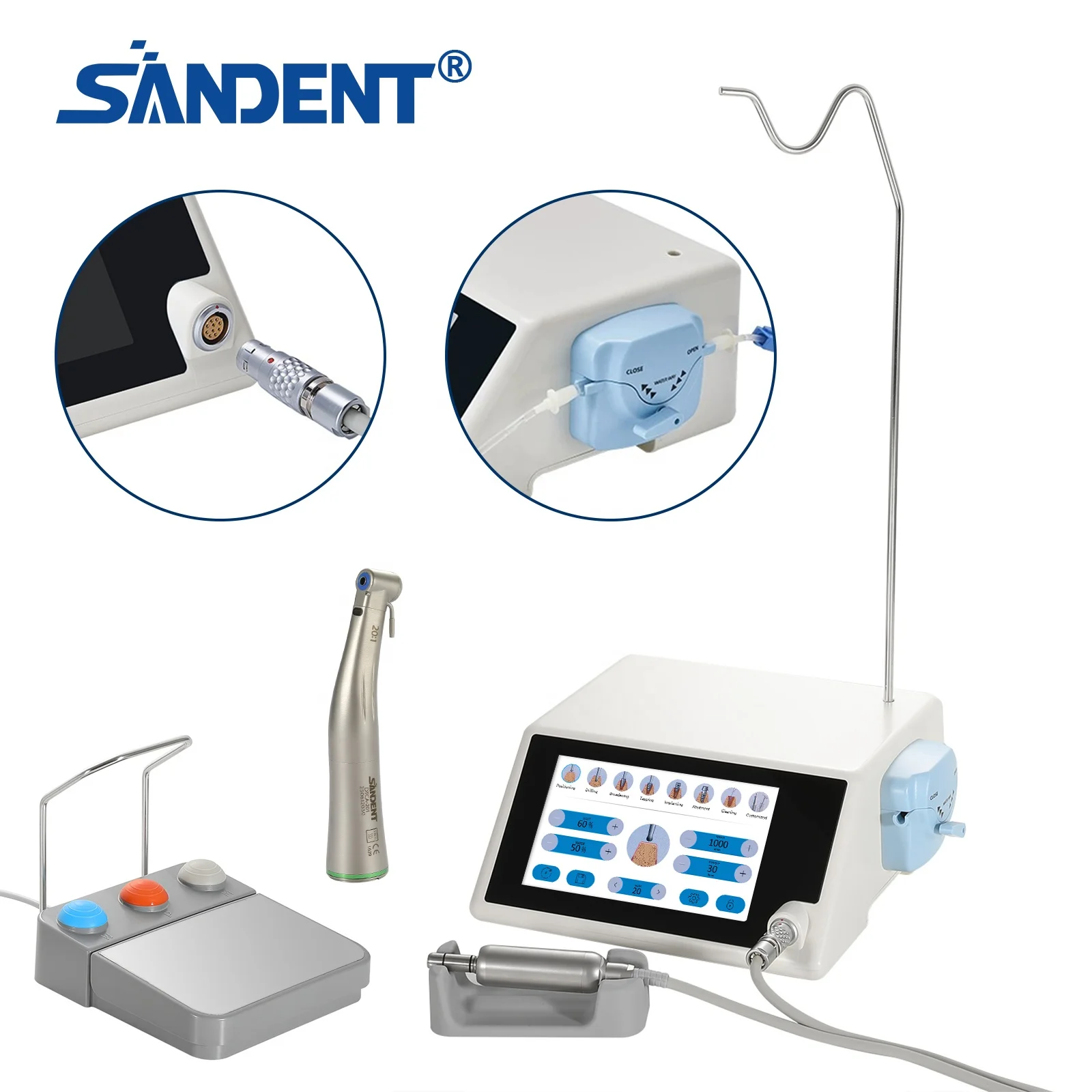 de ntal imp lant Motor Machine System Surgical Brushless Motor LED Screen +20:1 Contra Angle Handpiece Fit N-S-K