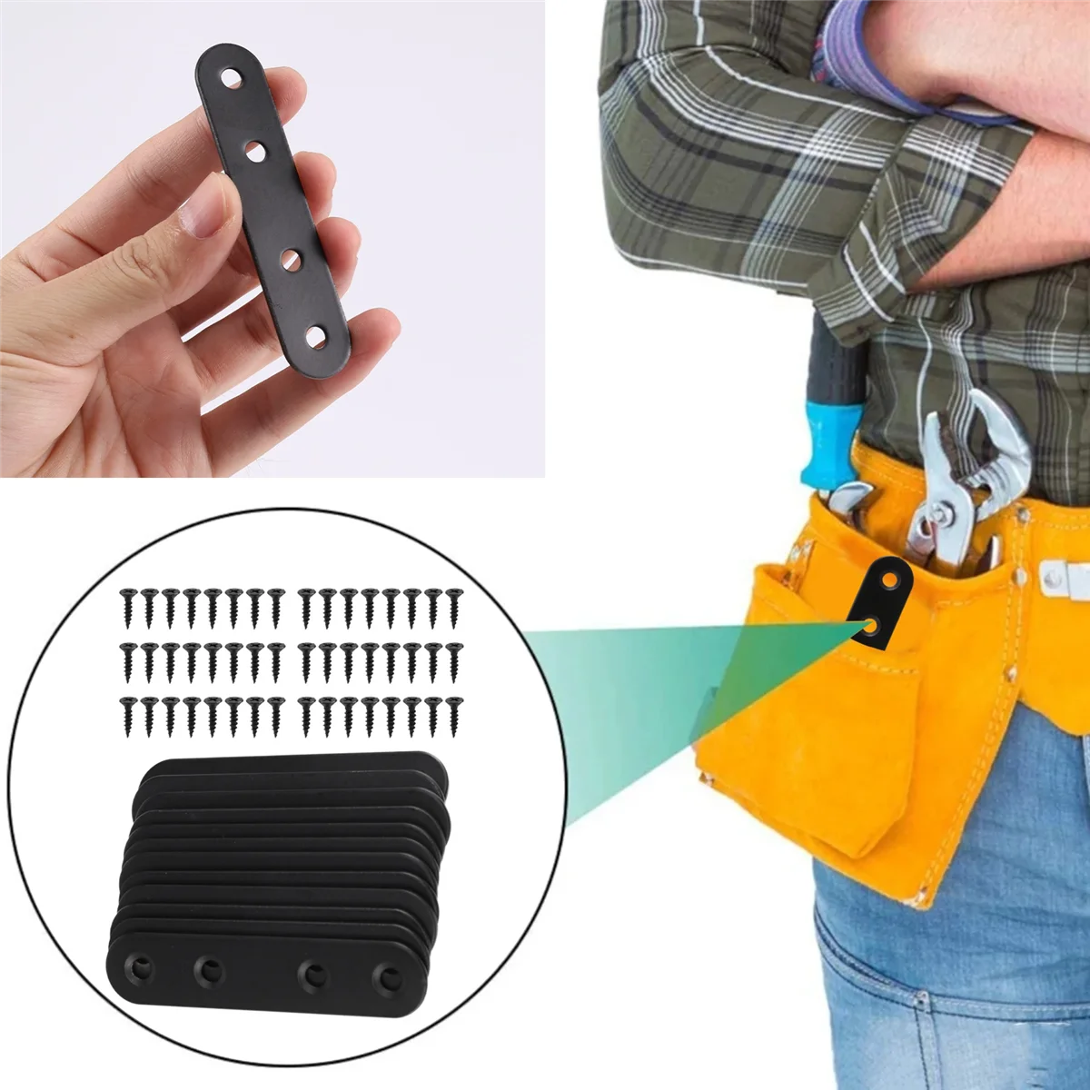 

12 шт. прямые кронштейны из нержавеющей стали, плоские металлические кронштейны, ремонтная пластина с винтами для дерева G