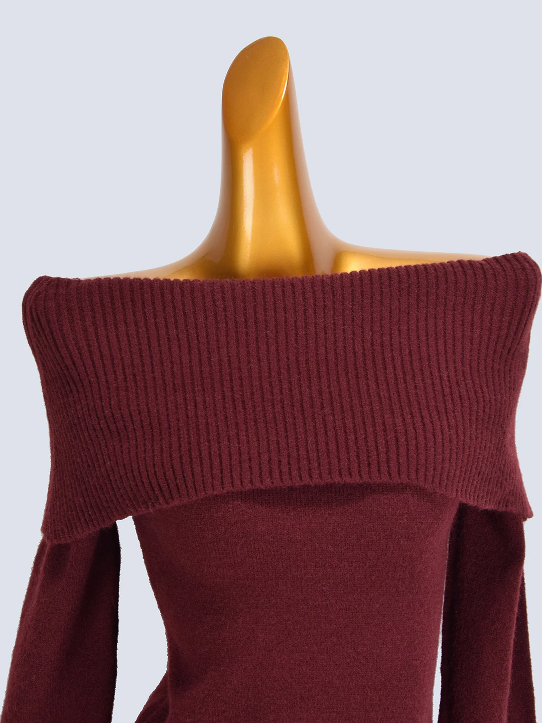 French Sle Slim Fit Long Sve Knitted oulder Bared Women's Top Trendy Base Layer irt Autumn Winter New Arrival