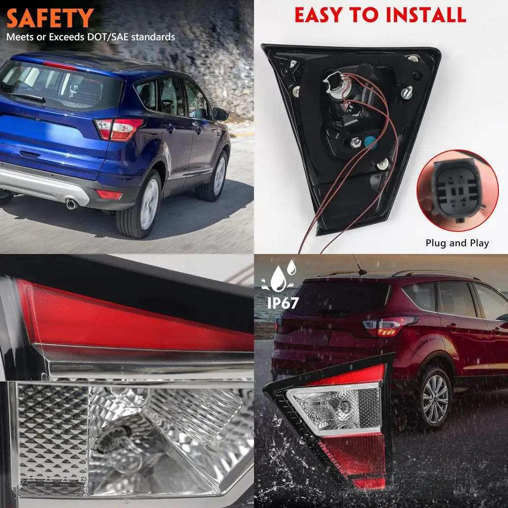 

Right Side Ford Escape 2017-2019 Tail Light Assembly, Inner Rear Lamp Replacement