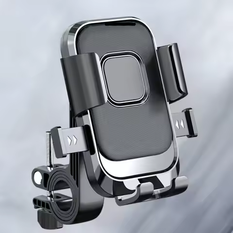 Motorcycle Phone Mount, Bike Mobile Holder, Handlebar Rearview Mirror Clip for Bicycle Scooter fits iPhone 4.7-7" Cell Phones