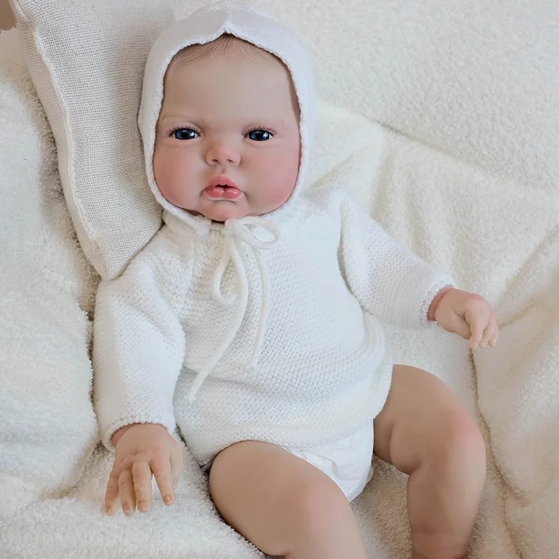 19インチ（48cm）コットンボディのベビードール、ピクルスアウェイク、リアルなリボーンドール、ペイントヘア