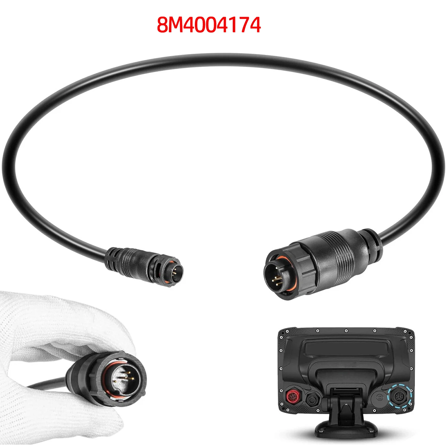 8M4004174 Ship Sonar Adapter Cable Fits for Lowrance 9-Pin HD+ HDS Carbon/Live, Elite Ti / Ti2, Elite FS